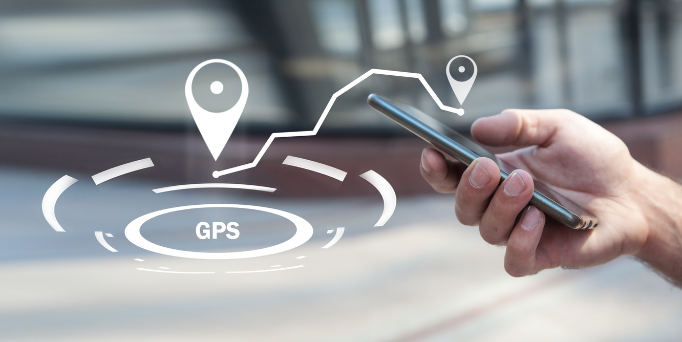 Man holding smartphone. Internet, Technology. Gps concept